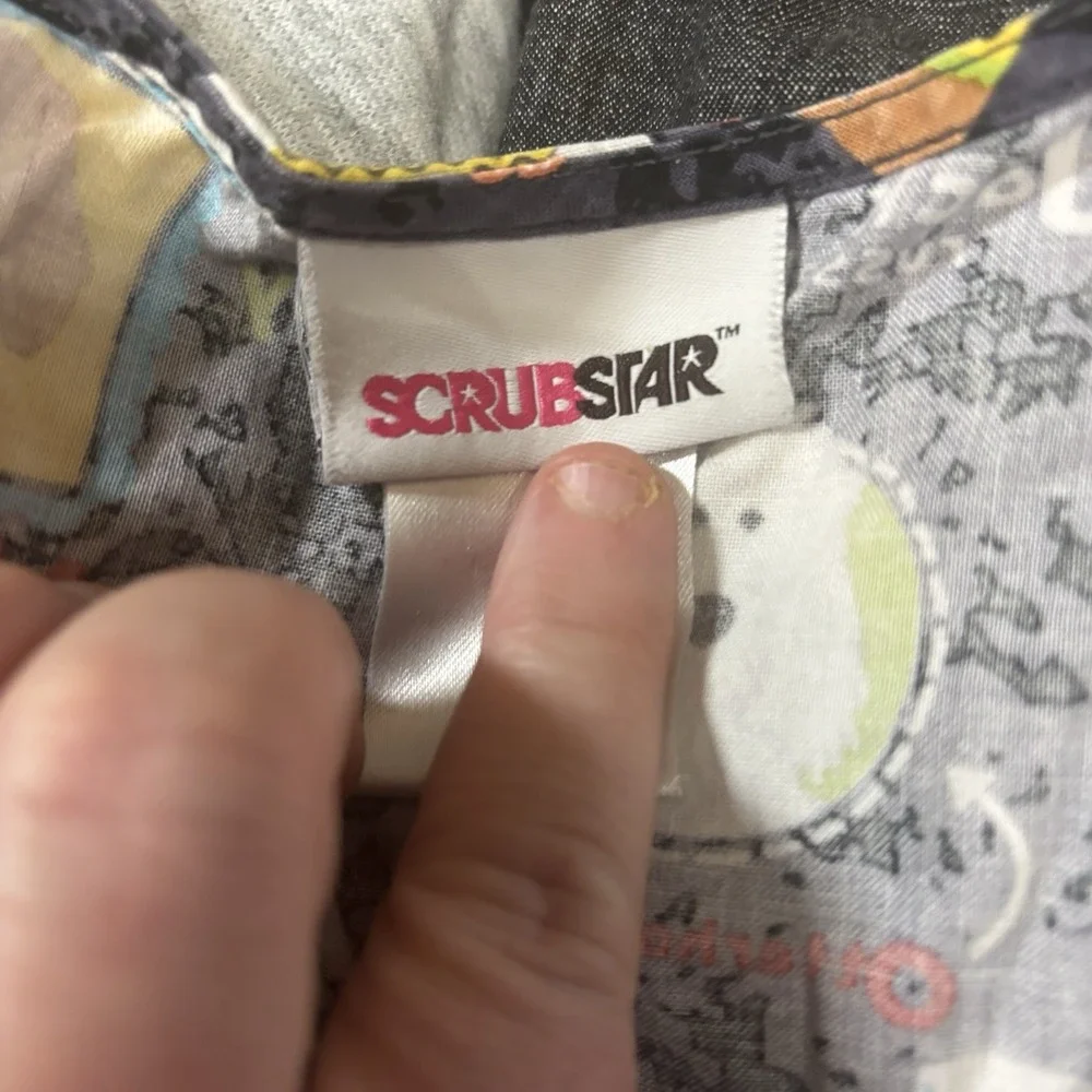 Scrubstar Women's Scrub Top Dog Lover XL Nurse Vet Tech Pockets Work Fun Uniform